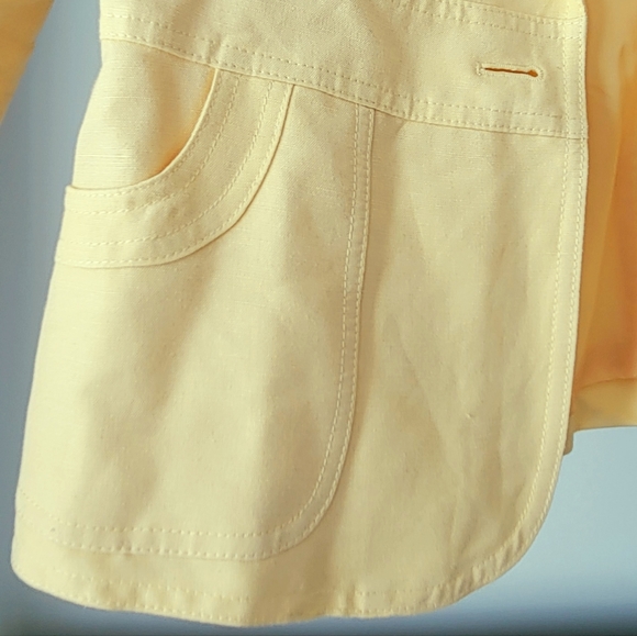 Yellow Linen blend Kasper Blazer/Jacket - Size 8 - Picture 4 of 11